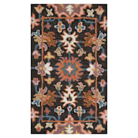 Verona Black Floral Kitchen Mat, 18x30