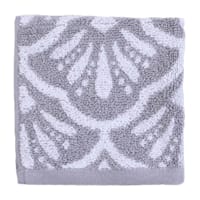 Providence Luxury Jacquard Grey Washcloth, 13"