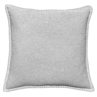 Grey Heathered Whip Stitch Feather Filled Throw Pillow, 18"