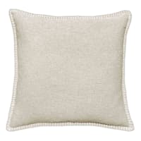 Taupe Heathered Whip Stitch Feather Filled Throw Pillow, 18"