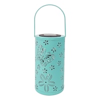 Aqua Butterfly Solar Outdoor Lantern, 8"