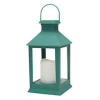 Turquoise Outdoor Solar Lantern, 9"