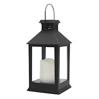 Black Outdoor Solar Lantern, 9"