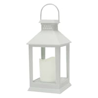 White Outdoor Solar Lantern, 9"