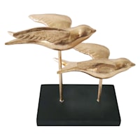 Honeybloom Gold Twin Swallows Figurine, 8"