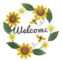Welcome Sunflower Outdoor Wall Decor, 18"