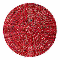 Providence Round Red Boucle Placemat, 15"