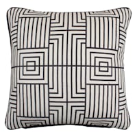 Crosby St. Black & White Geo Print Square Outdoor Throw Pillow, 18"
