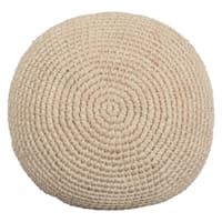 Honeybloom Natural Round Crochet Outdoor Throw Pillow, 16"