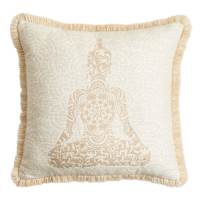 Found & Fable Buddha Outdoor Throw Pillow with Fringe, 18"