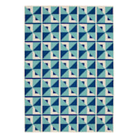 (E503) Sunny Club Blue Pinwheel Primo Outdoor Area Rug, 5x7