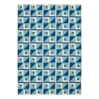 (E503) Sunny Club Blue Pinwheel Primo Outdoor Area Rug, 8x10