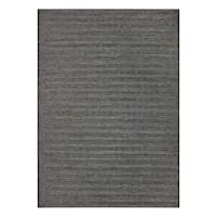 (E498) Crosby St. Textured Charcoal Outdoor Area Rug, 5x7