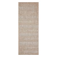 (E500) Honeybloom Melissa Blue & Natural Distressed Stripe Outdoor Runner, 2x7