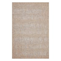 (E500) Honeybloom Melissa Blue & Natural Distressed Stripe Outdoor Accent Rug, 4x6