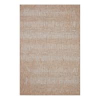 (E500) Honeybloom Melissa Blue & Natural Distressed Stripe Outdoor Area Rug, 5x7