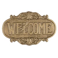 Honeybloom Welcome Metal Outdoor Wall Decor, 12x7