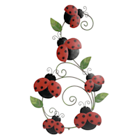 Ladybug Hanging Outdoor Wall Decor, 13"