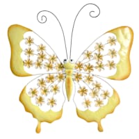 Yellow Metal Butterfly Outdoor Wall Decor, 17.7"