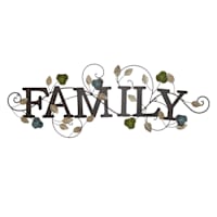 Family Iron Outdoor Wall Decor, 37x13