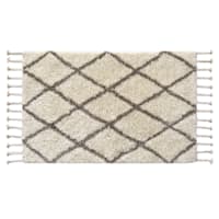 Tracey Boyd Brown & White Wool Diamond Design Accent Rug, 27x45