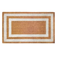 Providence White & Natural Double Border Coir Mat, 18x30