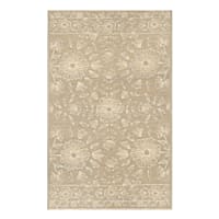 Honeybloom Tan & Ivory Floral Tapestry Washable Accent Rug, 27x45