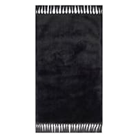 Black Knit with Fringe Washable Accent Rug, 2x4