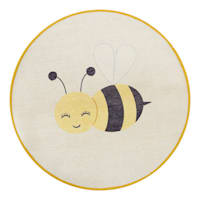 Tiny Dreamers Bee Round Washable Accent Rug, 3'