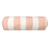 Providence Pink & White Cabana Stripe Bolster Outdoor Throw Pillow