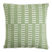 Honeybloom Green Textured Broken Stripe Square Outdoor Throw Pillow, 18"