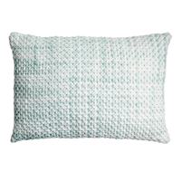 Honeybloom Blue Chunky Knit Lumbar Outdoor Throw Pillow, 14x20