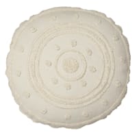 Found & Fable Tan Embellished Round Outdoor Throw Pillow, 16"