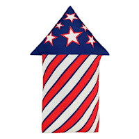 Red & Blue Firework Shaped Outdoor Pillow, 16"