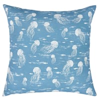 Ty Pennington Aqua Jellyfish Print Square Outdoor Throw Pillow, 17"