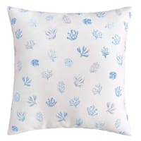 Ty Pennington White & Blue Sea Botanical Square Outdoor Throw Pillow, 17"