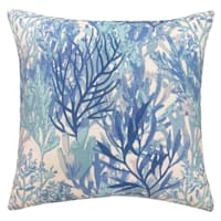 Ty Pennington Blue Blissful Coral Print Square Outdoor Throw Pillow, 16"