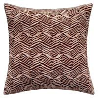 Tracey Boyd Brown Zig Zag Square Outdoor Throw Pillow, 16"