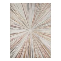 (B872) Crestline Neutral & Grey Abstract Burst Area Rug, 5x7