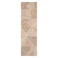 (A511) Tracey Boyd Sherman Gold & Blush Geo Design Runner, 2x7