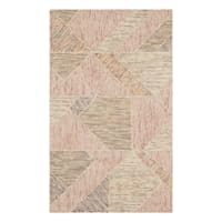(A511) Tracey Boyd Sherman Gold & Blush Geo Design Accent Rug, 3x5
