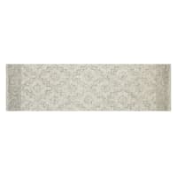 (A512) Providence Esmond Silver & Grey Floral Design Runner, 2x7