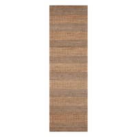 (B870) Found & Fable Aaron Brown & Natural Striped Jute Runner, 2x7