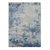 (B875) Crosby St. Dove Grey Splash Patterned Washable Area Rug, 5x7
