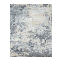 (B875) Crosby St. Dove Grey Splash Patterned Washable Area Rug, 8x10