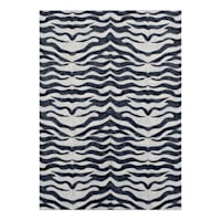 (B877) Found & Fable Dove Grey & Black Tiger Patterned Washable Area Rug, 5x7