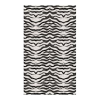 (B877) Found & Fable Dove Grey & Black Tiger Patterned Washable Accent Rug, 3x5