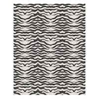 (B877) Found & Fable Dove Grey & Black Tiger Patterned Washable Area Rug, 8x10