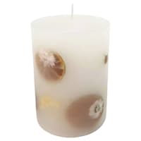 Honeybloom Botanical Embedded Pillar Candle, 3x4
