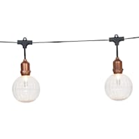 10-Count LED Filament Bulb G100 Globe String Lights with Black Commercial Wire